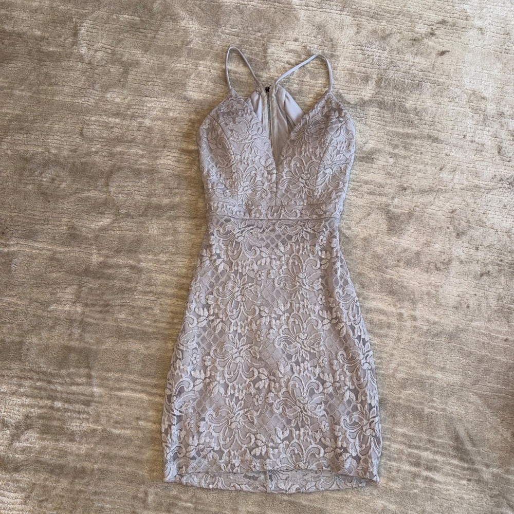Grey/Silver Sparkly Mini Dress